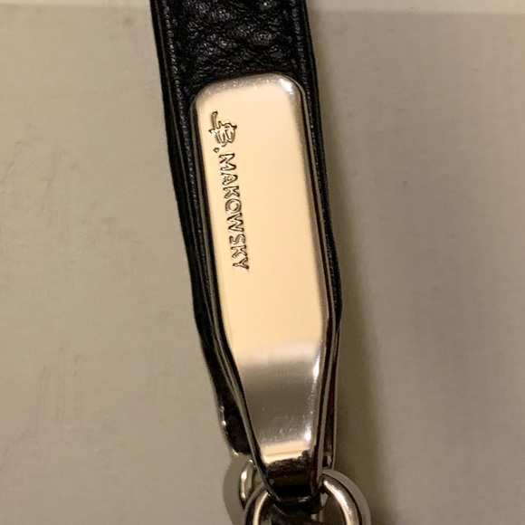 B Makowsky Silver Black & White Shoulder Bag - Picture 7 of 8